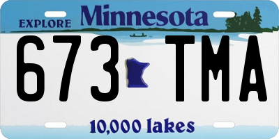 MN license plate 673TMA