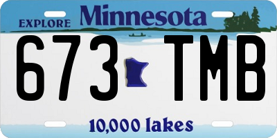 MN license plate 673TMB