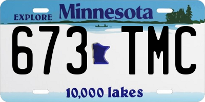 MN license plate 673TMC