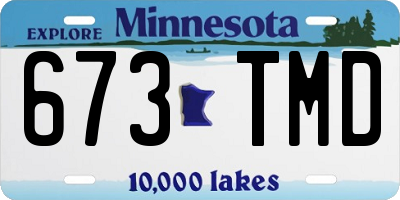 MN license plate 673TMD