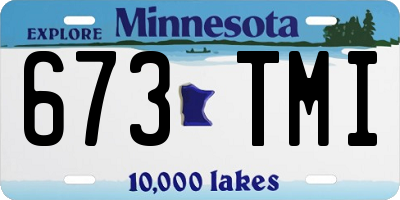 MN license plate 673TMI