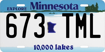 MN license plate 673TML
