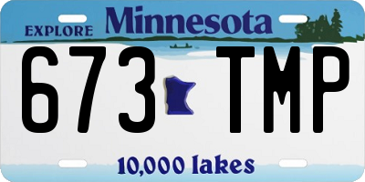 MN license plate 673TMP