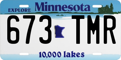 MN license plate 673TMR