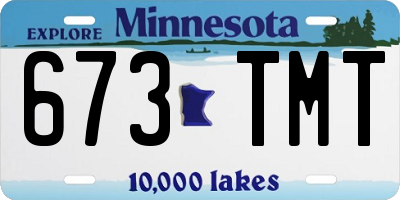 MN license plate 673TMT