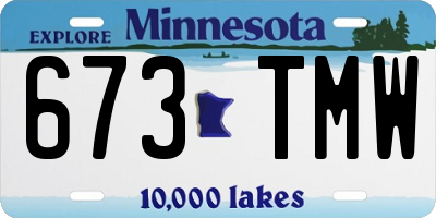 MN license plate 673TMW