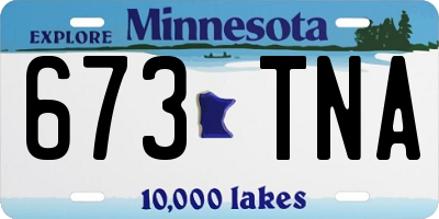 MN license plate 673TNA