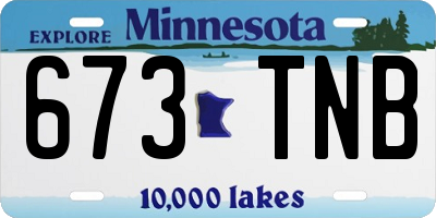 MN license plate 673TNB