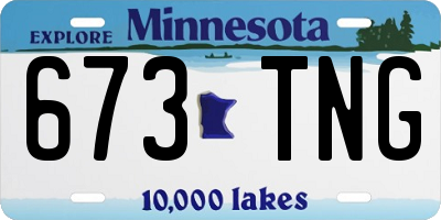 MN license plate 673TNG