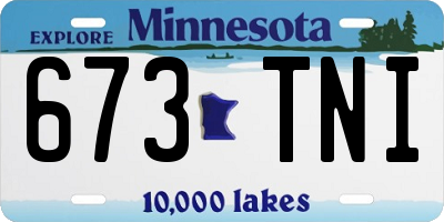 MN license plate 673TNI