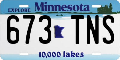 MN license plate 673TNS