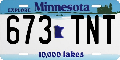 MN license plate 673TNT
