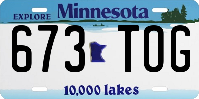 MN license plate 673TOG