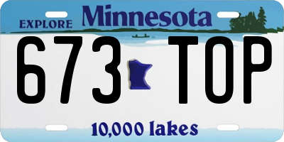 MN license plate 673TOP