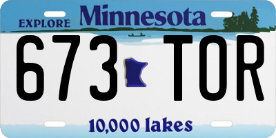 MN license plate 673TOR