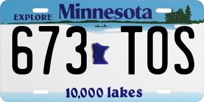 MN license plate 673TOS