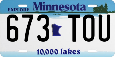 MN license plate 673TOU