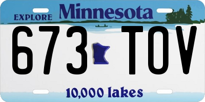 MN license plate 673TOV
