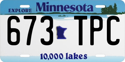 MN license plate 673TPC