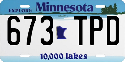 MN license plate 673TPD