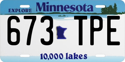 MN license plate 673TPE