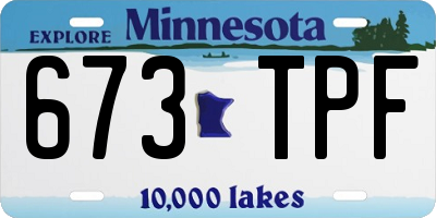 MN license plate 673TPF