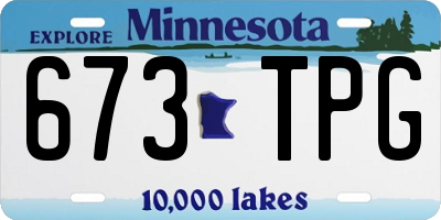MN license plate 673TPG