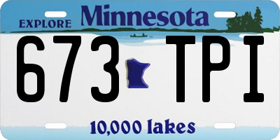 MN license plate 673TPI