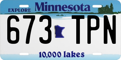 MN license plate 673TPN