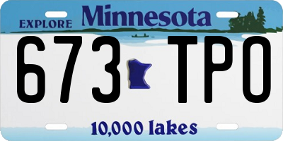 MN license plate 673TPO