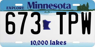 MN license plate 673TPW