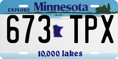 MN license plate 673TPX