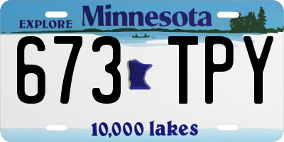 MN license plate 673TPY