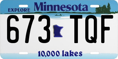 MN license plate 673TQF