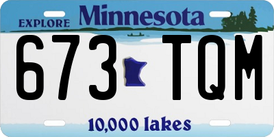 MN license plate 673TQM
