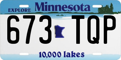 MN license plate 673TQP
