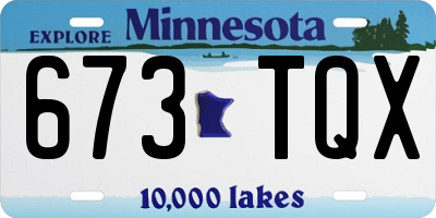 MN license plate 673TQX