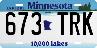 MN license plate 673TRK