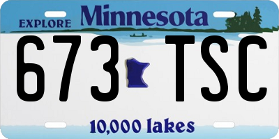 MN license plate 673TSC