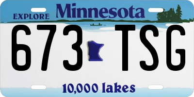 MN license plate 673TSG