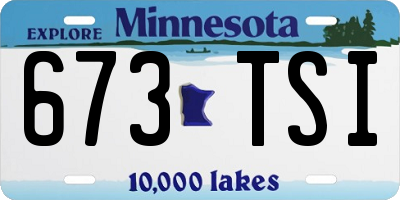 MN license plate 673TSI