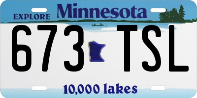 MN license plate 673TSL