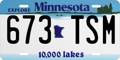 MN license plate 673TSM