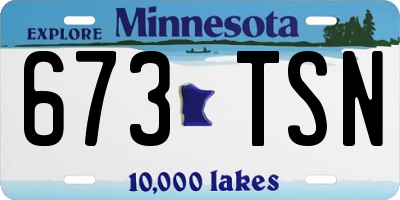 MN license plate 673TSN