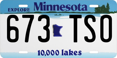 MN license plate 673TSO