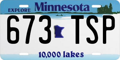 MN license plate 673TSP