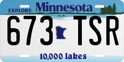 MN license plate 673TSR