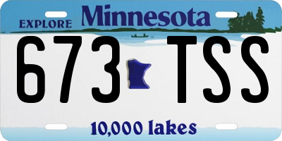 MN license plate 673TSS