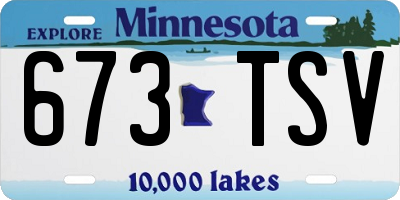 MN license plate 673TSV