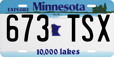 MN license plate 673TSX